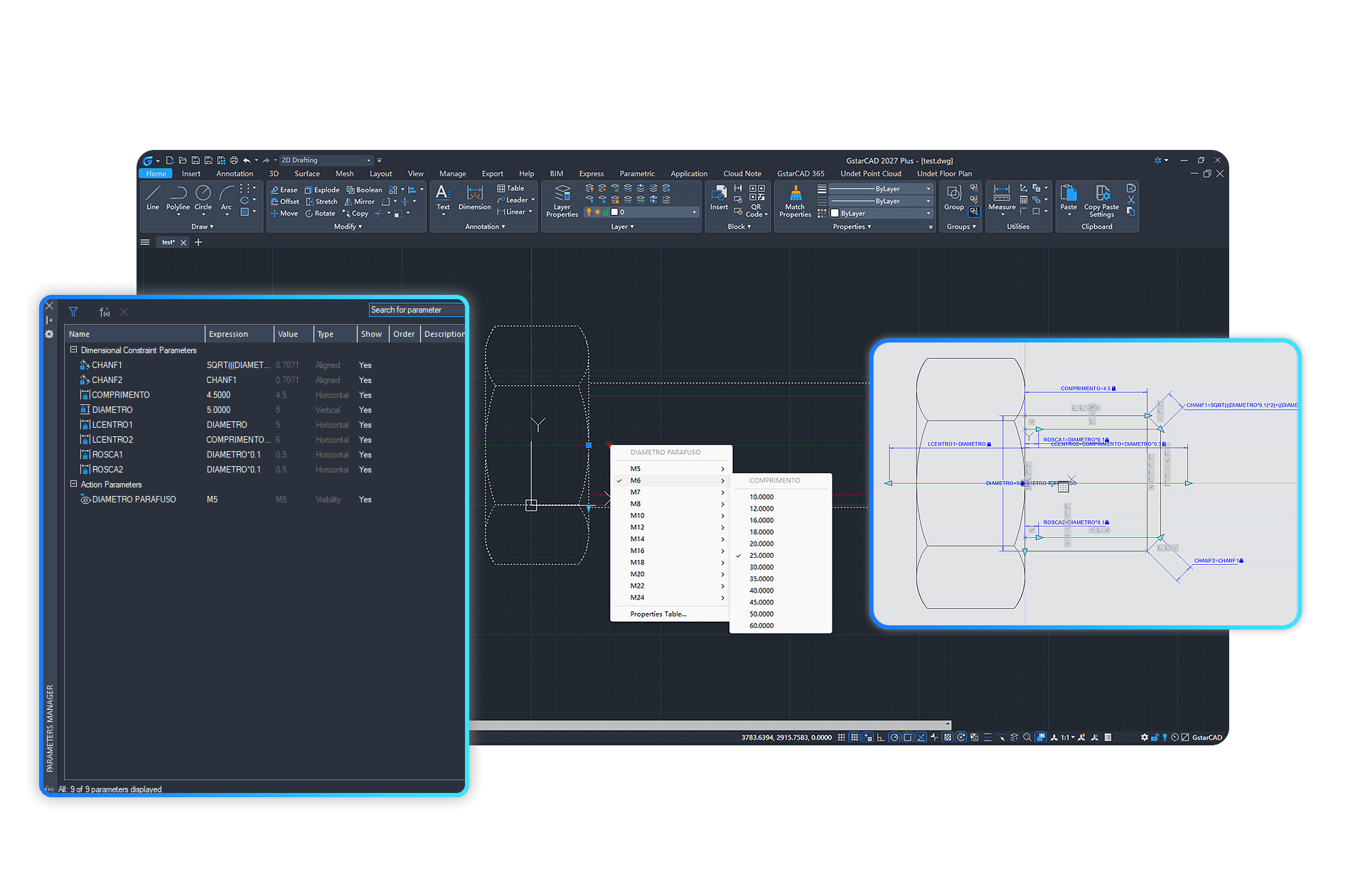 Dynamic Block Parametric Constraints ใน GstarCAD 2027